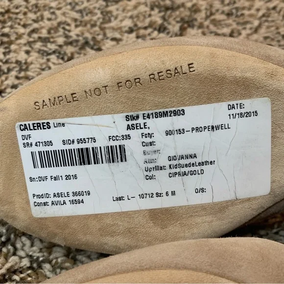 - 💛 RARE Suede Diane von Furstenberg Flats Sample Shoes - Picture 6 of 13